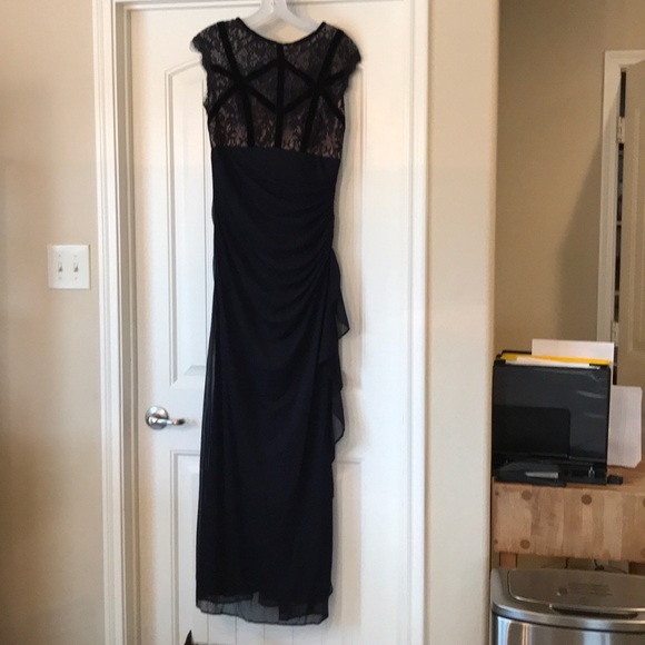 NAVY BLUE DAVIDS BRIDAL BRIDESMAID DRESS - Picture 1 of 6